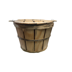wooden bushel crab basket with lid